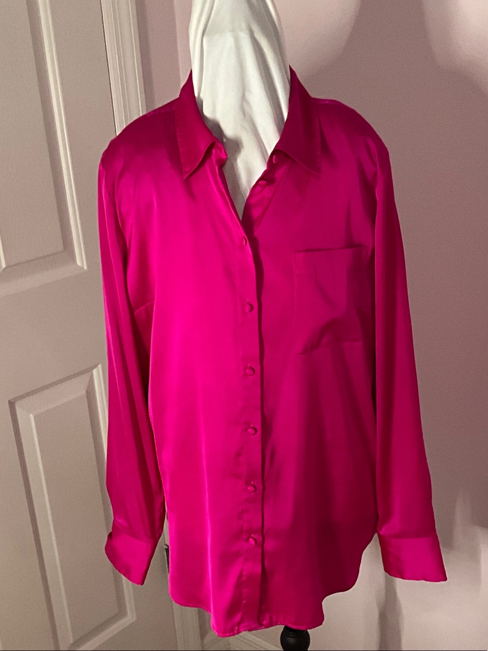 Talbots Fuchsia Button-Up Blouse